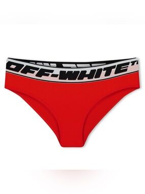 New! Off-White Kids Red Logo Waistband Bikini Swim Bottoms ❤️ 6y